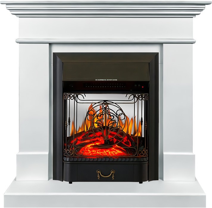 Электрокамин с классическим очагом 2D Royal Flame California STD SFT с очагом Majestic FX M Brass/Black (белый)