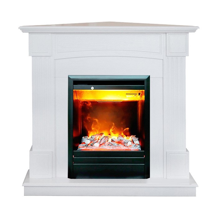 Электрокамин с классическим очагом 3D Real-Flame Andrea Corner STD/EUG WT (WT-F513) с очагом 3D Olympic