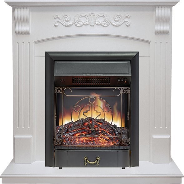 Электрокамин с классическим очагом 2D Royal Flame Sorrento с очагом Majestic FX Brass/Black