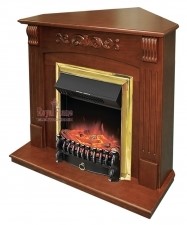 Электрокамин с классическим очагом 2D Royal Flame Sorrento угл.(Орех) c очагом Fobos FX Black/Brass