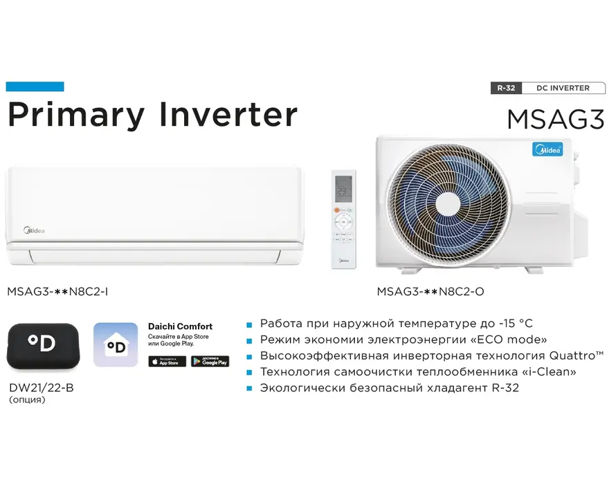 Кондиционер Midea PRIMARY MSAG3-24N8D0-I/MSAG3-24N8D0-O