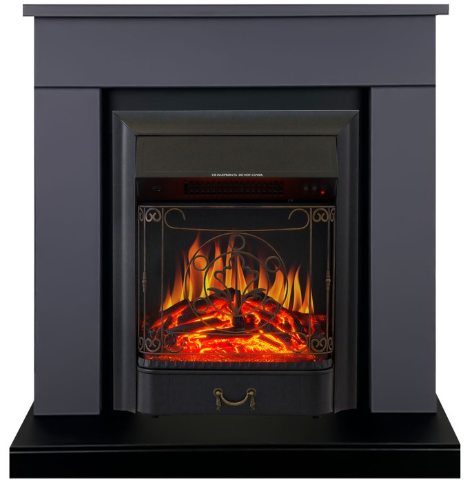 Электрокамин с классическим очагом 2D Royal Flame BERGEN серый графит с очагом Majestic FX Black/Brass