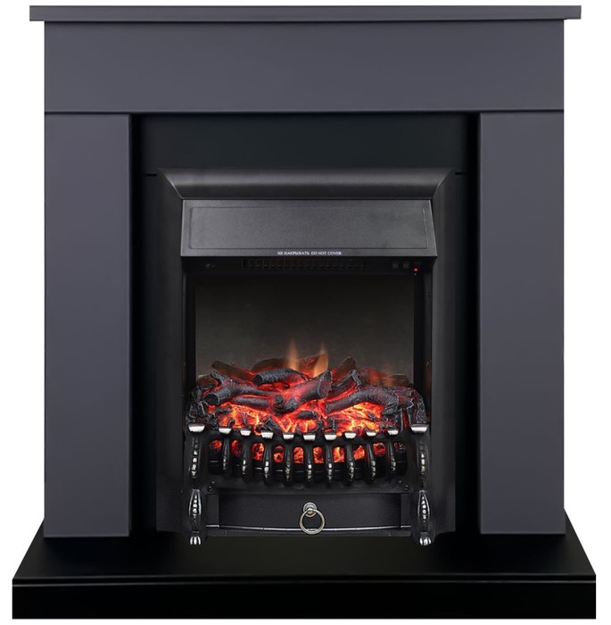 Электрокамин с классическим очагом 2D Royal Flame BERGEN серый графит с очагом Fobos FX Black/Brass
