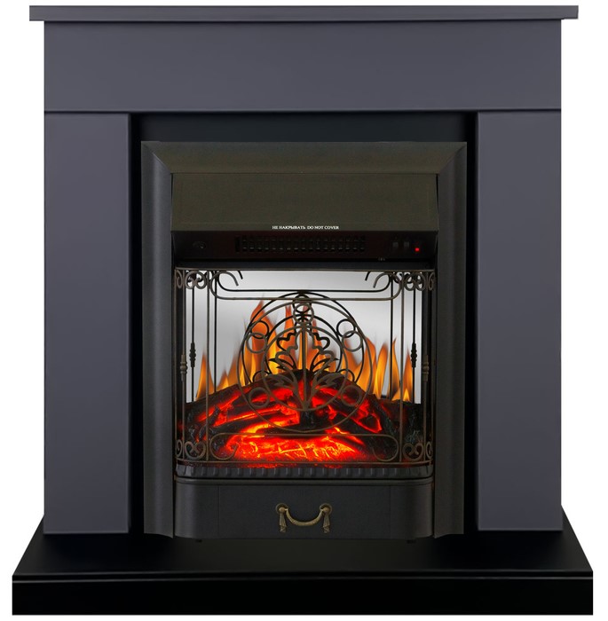 Электрокамин с классическим очагом 2D Royal Flame BERGEN серый графит с очагом Fobos FX M Black/Brass